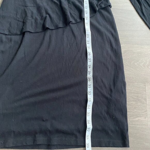 NWT Laura Petites Wool V-Neck Midi Dress with Long Sleeves & Waist Ruffle - Picture 6 of 11